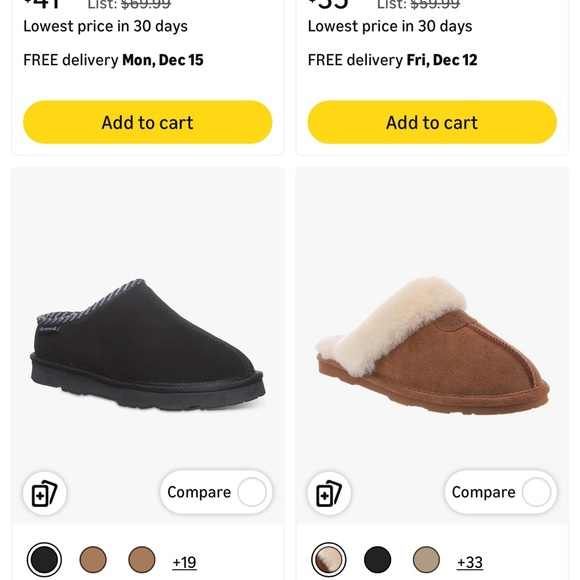 BearPaw light gray Suede Shearling Slides - Picture 7 of 7